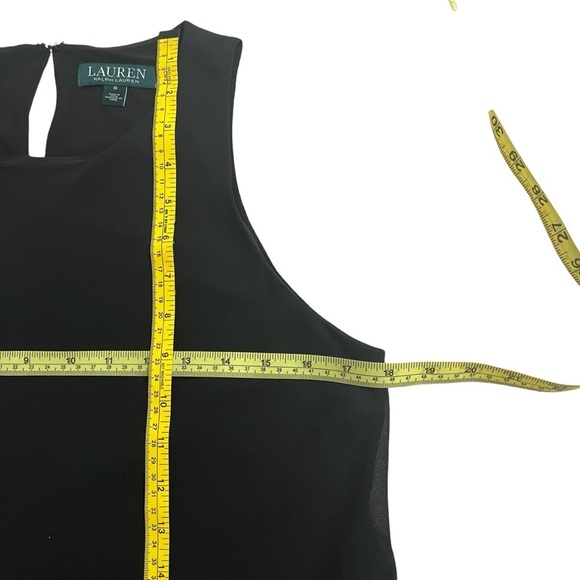 Lauren Ralph Lauren Black Sleeveless Jersey Trapeze Swing Lined‎ Dress -Size 8 - Picture 10 of 15